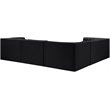 Meridian Furniture Rummi Black Velvet Performance Fabric 5pc. Modular Sectional