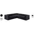 Meridian Furniture Rummi Black Velvet Performance Fabric 5pc. Modular Sectional