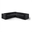 Meridian Furniture Rummi Black Velvet Performance Fabric 5pc. Modular Sectional