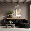 Meridian Furniture Rummi Black Velvet Performance Fabric 5pc. Modular Sectional