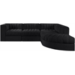 Meridian Furniture Rummi Black Velvet Performance Fabric 5pc. Modular Sectional