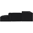 Meridian Furniture Rummi Black Velvet Performance Fabric 5pc. Modular Sectional