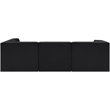 Meridian Furniture Rummi Black Velvet Performance Fabric 5pc. Modular Sectional