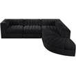 Meridian Furniture Rummi Black Velvet Performance Fabric 5pc. Modular Sectional