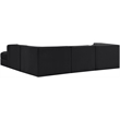 Meridian Furniture Rummi Black Velvet Performance Fabric 5pc. Modular Sectional