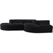 Meridian Furniture Rummi Black Velvet Performance Fabric 5pc. Modular Sectional