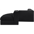 Meridian Furniture Rummi Black Velvet Performance Fabric 5pc. Modular Sectional