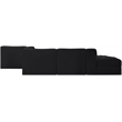 Meridian Furniture Rummi Black Velvet Performance Fabric 5pc. Modular Sectional