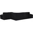 Meridian Furniture Rummi Black Velvet Performance Fabric 5pc. Modular Sectional