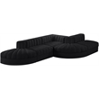 Meridian Furniture Rummi Black Velvet Performance Fabric 5pc. Modular Sectional