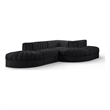 Meridian Furniture Rummi Black Velvet Performance Fabric 5pc. Modular Sectional