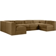 Meridian Furniture Rummi Saddle Velvet Performance Fabric 6pc. Modular Sectional