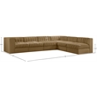 Meridian Furniture Rummi Saddle Velvet Performance Fabric 6pc. Modular Sectional