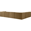 Meridian Furniture Rummi Saddle Velvet Performance Fabric 6pc. Modular Sectional
