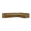 Meridian Furniture Rummi Saddle Velvet Performance Fabric 6pc. Modular Sectional