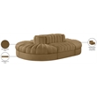 Meridian Furniture Rummi Saddle Velvet Performance Fabric 6pc. Modular Sectional