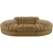 Meridian Furniture Rummi Saddle Velvet Performance Fabric 6pc. Modular Sectional