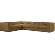 Meridian Furniture Rummi Saddle Velvet Performance Fabric 6pc. Modular Sectional