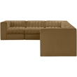 Meridian Furniture Rummi Saddle Velvet Performance Fabric 6pc. Modular Sectional
