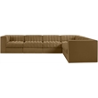 Meridian Furniture Rummi Saddle Velvet Performance Fabric 6pc. Modular Sectional
