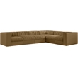 Meridian Furniture Rummi Saddle Velvet Performance Fabric 6pc. Modular Sectional