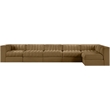 Meridian Furniture Rummi Saddle Velvet Performance Fabric 6pc. Modular Sectional