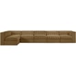Meridian Furniture Rummi Saddle Velvet Performance Fabric 6pc. Modular Sectional
