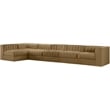Meridian Furniture Rummi Saddle Velvet Performance Fabric 6pc. Modular Sectional