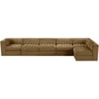 Meridian Furniture Rummi Saddle Velvet Performance Fabric 6pc. Modular Sectional