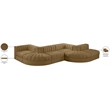 Meridian Furniture Rummi Saddle Velvet Performance Fabric 6pc. Modular Sectional