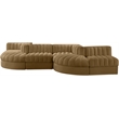 Meridian Furniture Rummi Saddle Velvet Performance Fabric 6pc. Modular Sectional
