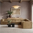 Meridian Furniture Rummi Saddle Velvet Performance Fabric 7pc. Modular Sectional
