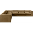 Meridian Furniture Rummi Saddle Velvet Performance Fabric 7pc. Modular Sectional