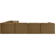 Meridian Furniture Rummi Saddle Velvet Performance Fabric 7pc. Modular Sectional