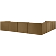 Meridian Furniture Rummi Saddle Velvet Performance Fabric 7pc. Modular Sectional