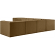 Meridian Furniture Rummi Saddle Velvet Performance Fabric 7pc. Modular Sectional