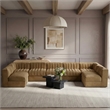 Meridian Furniture Rummi Saddle Velvet Performance Fabric 7pc. Modular Sectional