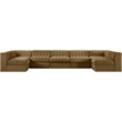Meridian Furniture Rummi Saddle Velvet Performance Fabric 7pc. Modular Sectional
