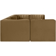 Meridian Furniture Rummi Saddle Velvet Performance Fabric 7pc. Modular Sectional