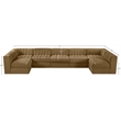 Meridian Furniture Rummi Saddle Velvet Performance Fabric 7pc. Modular Sectional