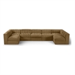 Meridian Furniture Rummi Saddle Velvet Performance Fabric 7pc. Modular Sectional