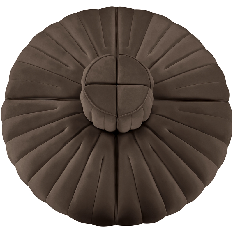 Meridian Furniture Rummi Brown Velvet Performance Fabric 4pc. Modular Sofa