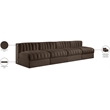 Meridian Furniture Rummi Brown Velvet Performance Fabric 4pc. Modular Sofa