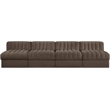 Meridian Furniture Rummi Brown Velvet Performance Fabric 4pc. Modular Sofa