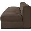 Meridian Furniture Rummi Brown Velvet Performance Fabric 4pc. Modular Sofa