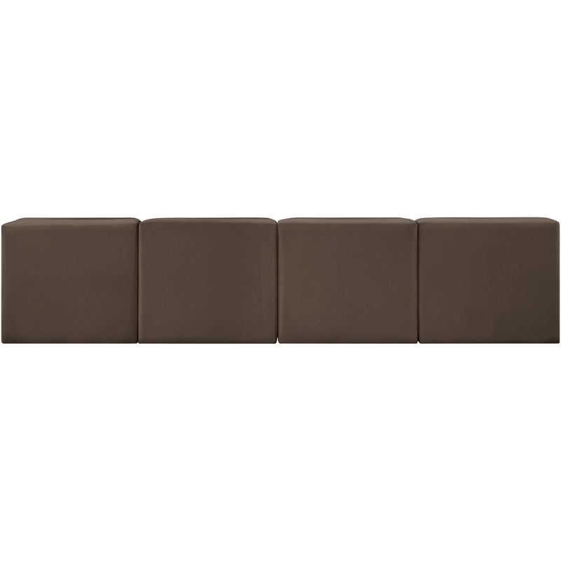 Meridian Furniture Rummi Brown Velvet Performance Fabric 4pc. Modular Sofa