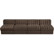 Meridian Furniture Rummi Brown Velvet Performance Fabric 4pc. Modular Sofa