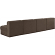Meridian Furniture Rummi Brown Velvet Performance Fabric 4pc. Modular Sofa