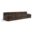 Meridian Furniture Rummi Brown Velvet Performance Fabric 4pc. Modular Sofa