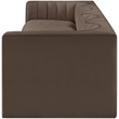 Meridian Furniture Rummi Brown Velvet Performance Fabric 4pc. Modular Sofa